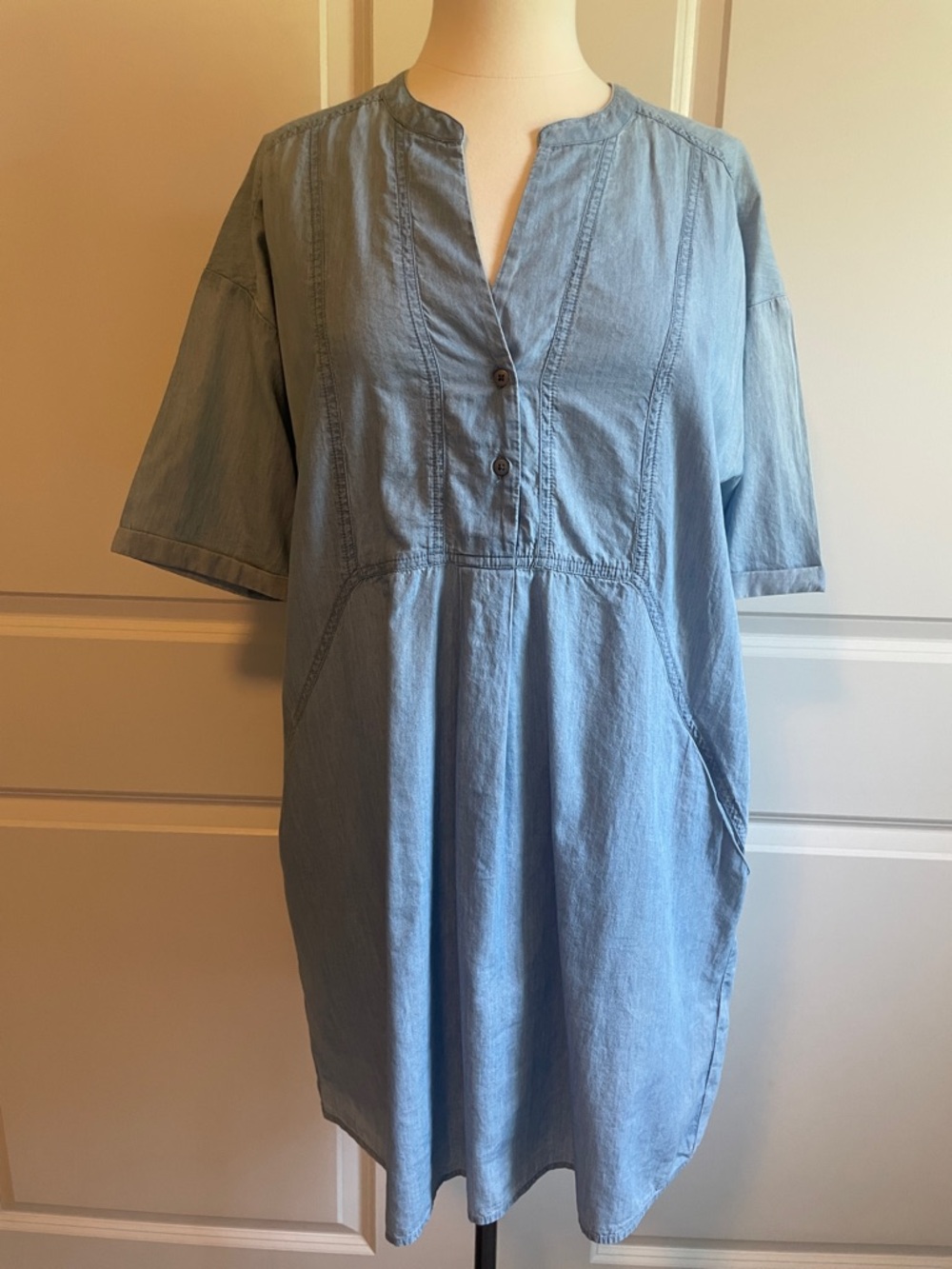 Lucky Brand Light Blue Chambray Dress Size Medium